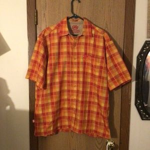 Orange button up dress shirt